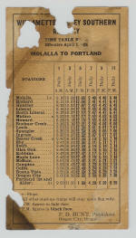 Willamette Valley Southern Railway Schedule Back